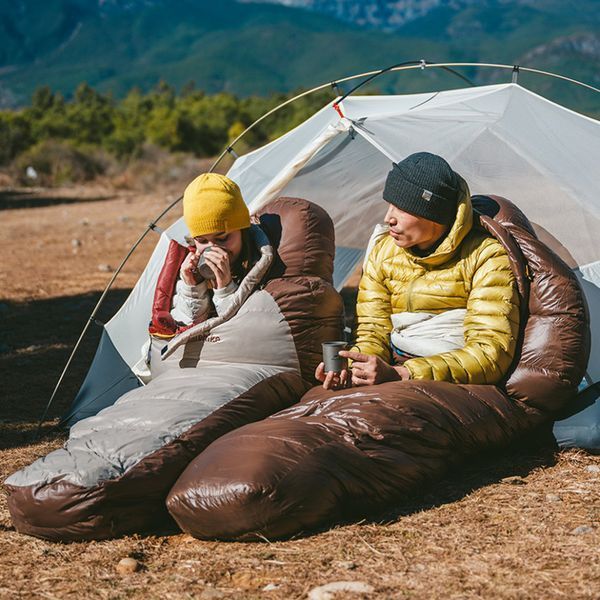 Спальник з натуральним пухом Naturehike Snowbird CNK2550WS014, p-р M, темно-коричневий 400 г 71465 фото