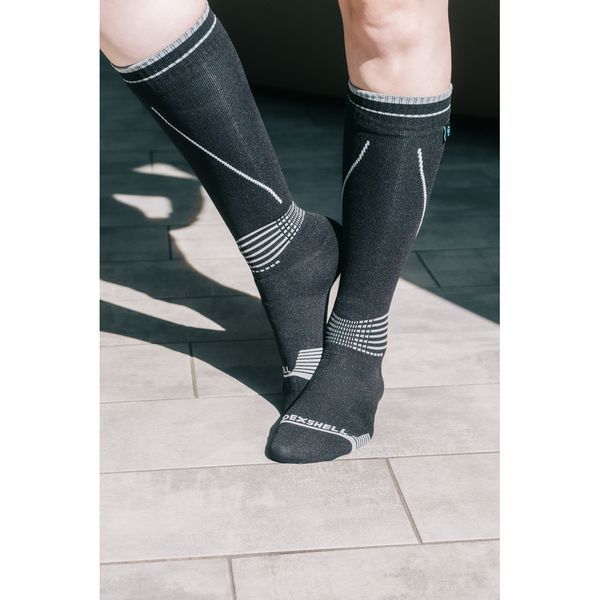 Водонепроникні шкарпетки Dexshell Longlite Socks 2.0, сірі полоски, розмір M (39-42) 70411 фото
