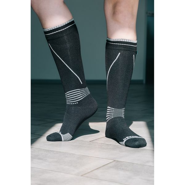 Водонепроникні шкарпетки Dexshell Longlite Socks 2.0, сірі полоски, розмір XL (47-49) 70413 фото