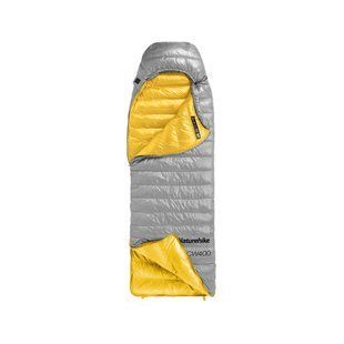 Спальник з натуральним пухом Naturehike CW400 NH18C400-D, p-р L, жовто-сірий 71475 фото
