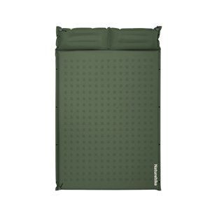 Матрац туристичний із подушкою, самонадувний двомісний Naturehike CNK2550WS025, вологостійкий, 200 х 130 х 6 см, зелений 71370 фото