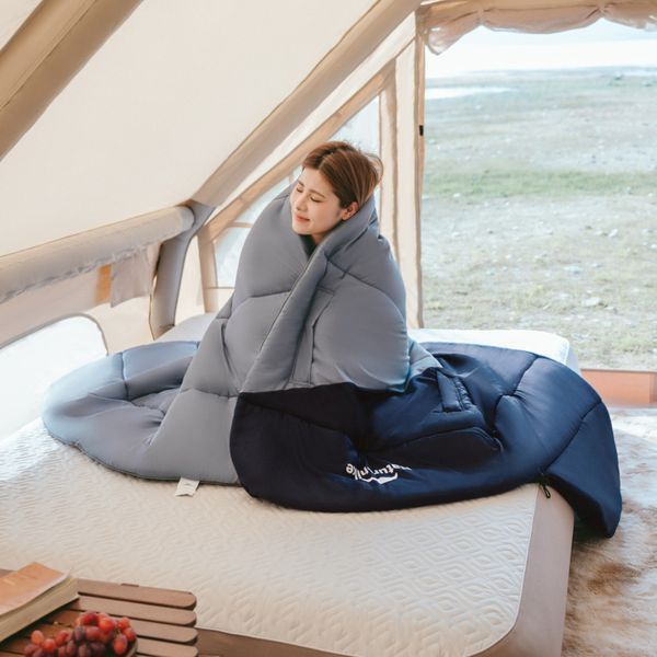 Спальник з капюшоном Naturehike Sunny Day PL02 U450 CNK2550WS028, (3,9&deg;C), лівий, блакитно-синій 71377 фото
