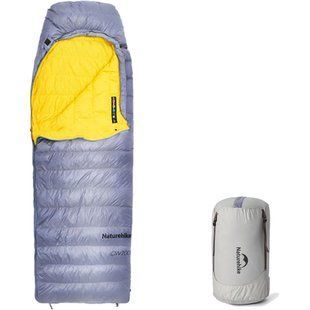 Спальник з натуральним пухом Naturehike CW700 CNK2450WS048, p-р M, жовто-сірий 71491 фото