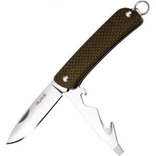 Багатофункціональний ніж Ruike Criterion S21, (5.3 см) 12C27 / G10 коричневий, 5 інстр. 45682 фото