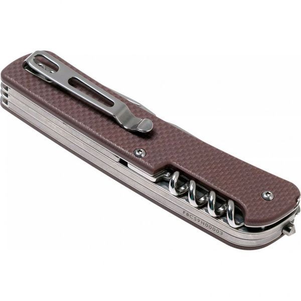 Багатофункціональний ніж Ruike Criterion L32, (8.5 см) 12C27 / G10 коричневий, 13 інстр. 45700 фото