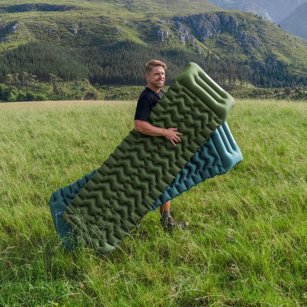 Матрац туристичний надувний одномісний Naturehike CNK2550WS019, 200х60х6.5 см, зелений, для кемпінгу із мішком для надування 71511 фото