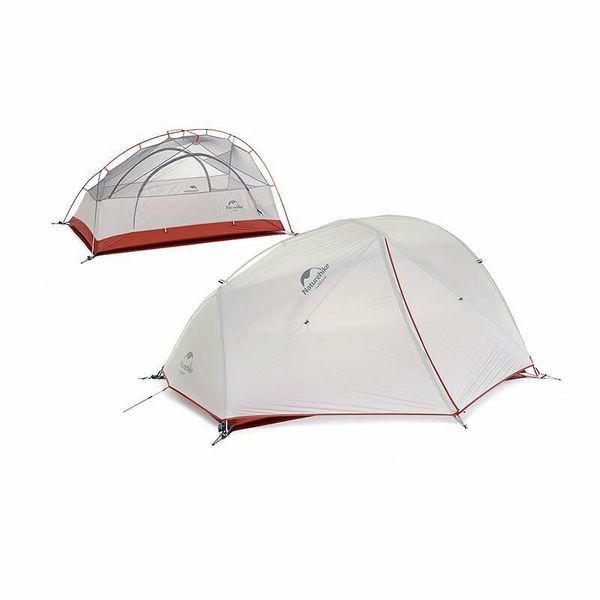 Намет надлегкий двомісний з футпринтом Naturehike Star-River 2 Updated NH17T012-T, 20D, сіро-червоний 57563 фото