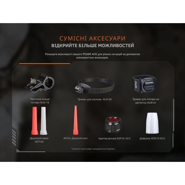 Ліхтар тактичний кишеньковий Fenix PD26R ACE 1300 лм 72653 фото