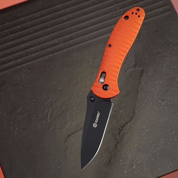 Ніж складаний туристичний Ganzo G7393P (8.7 см) 440C / G10 помаранчевий текстурований 44286 фото