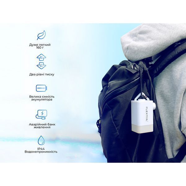 Насос-ліхтар-powerbank кемпінговий Flextail Max Pump 2 Plus, білий 73143 фото