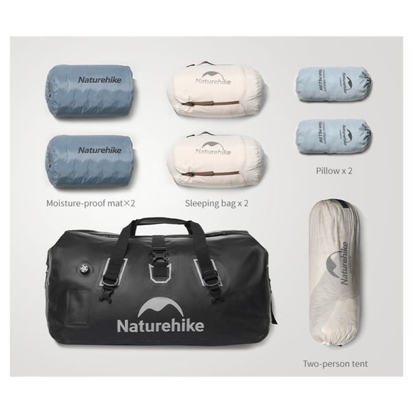 Водонепроникна дорожня сумка Naturehike CNK2450XB015, 90 л, чорна 69532 фото