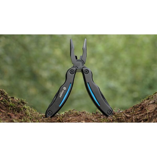Мультитул Ganzo G109, (16.5 см) 10 функцій, чорний з блакитним + чохол 73063 фото